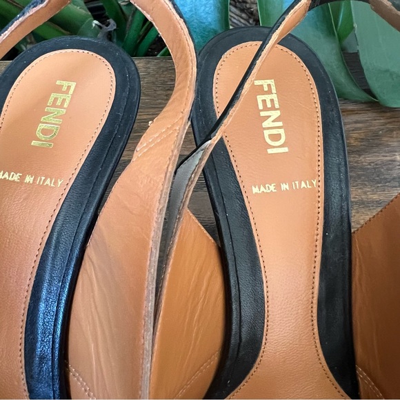 NEW!! FENDI Colorblock Slingback Heels EU 37.5 US7.5 - Picture 6 of 15